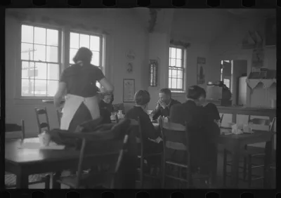 [Untitled photo, possibly related to: Walker Evans, profile, hand up…, West Virginia, 1937