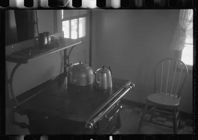 [Untitled photo, possibly related to: Walker Evans, profile, hand up…, West Virginia, 1937