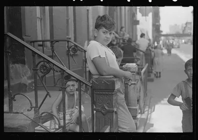 New York, New York. 61st Street between 1st and 3rd Avenues. Children…, New York (State), 1938