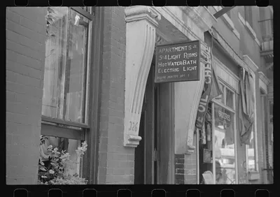 New York, New York. 61st Street between 1st and 3rd Avenues. A sign…, New York (State), 1938