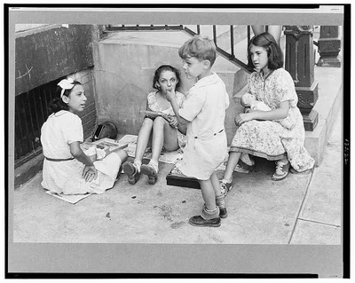 New York, New York. 61st Street between 1st and 3rd Avenues. Children…, New York (State), 1938