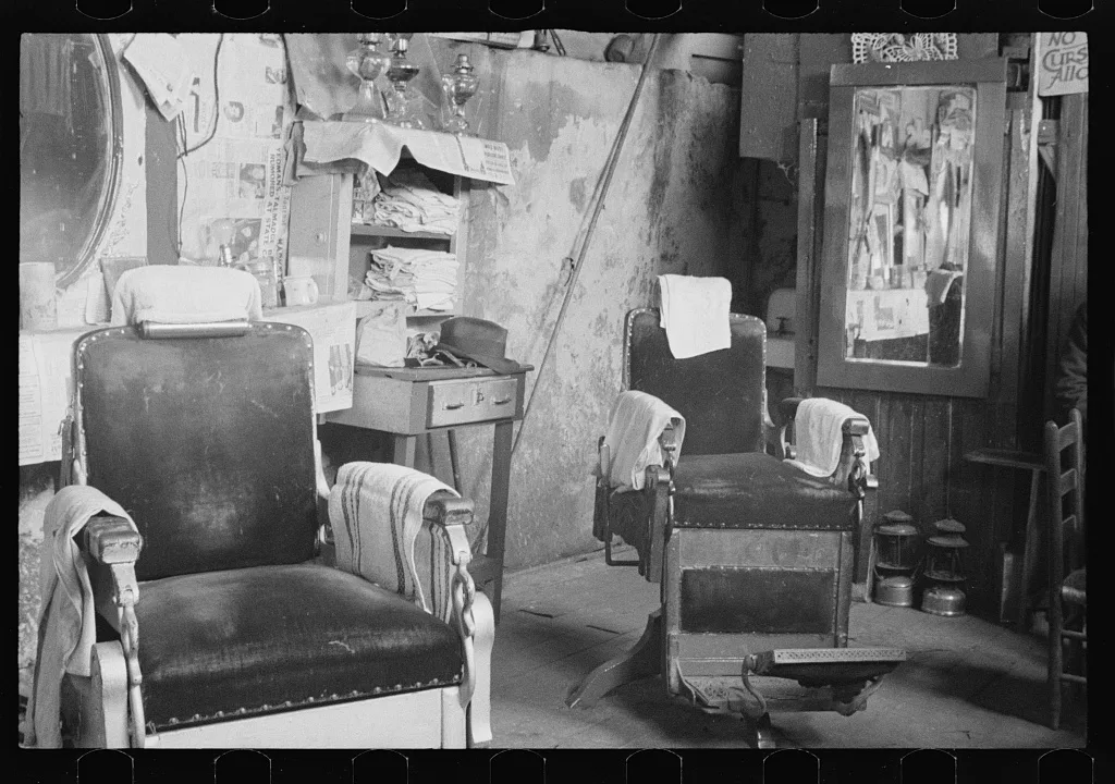 [Untitled photo, possibly related to: Negro barber shop. Atlanta,…, Georgia, 1936
