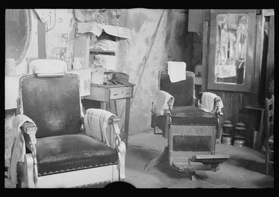 [Untitled photo, possibly related to: Negro barber shop. Atlanta,…, Georgia, 1936