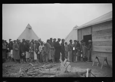 [Untitled photo, possibly related to: Negroes in the lineup for food…, Arkansas, 1937