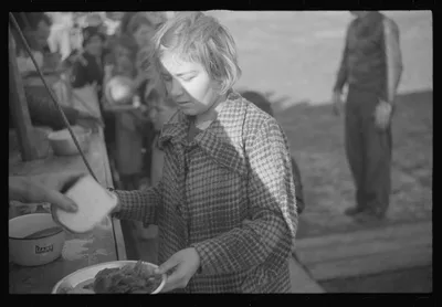 [Untitled photo, possibly related to: Negroes in the lineup for food…, Arkansas, 1937