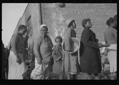 [Untitled photo, possibly related to: Negroes in the lineup for food…, Arkansas, 1937