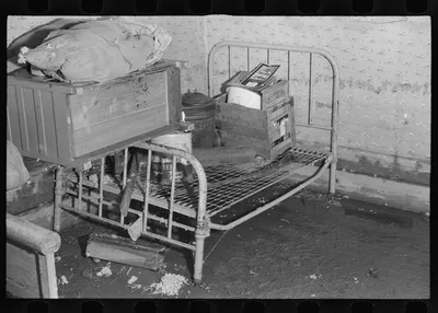 Interior of a farmhouse near Ridgeley, Tennessee, after the 1937…