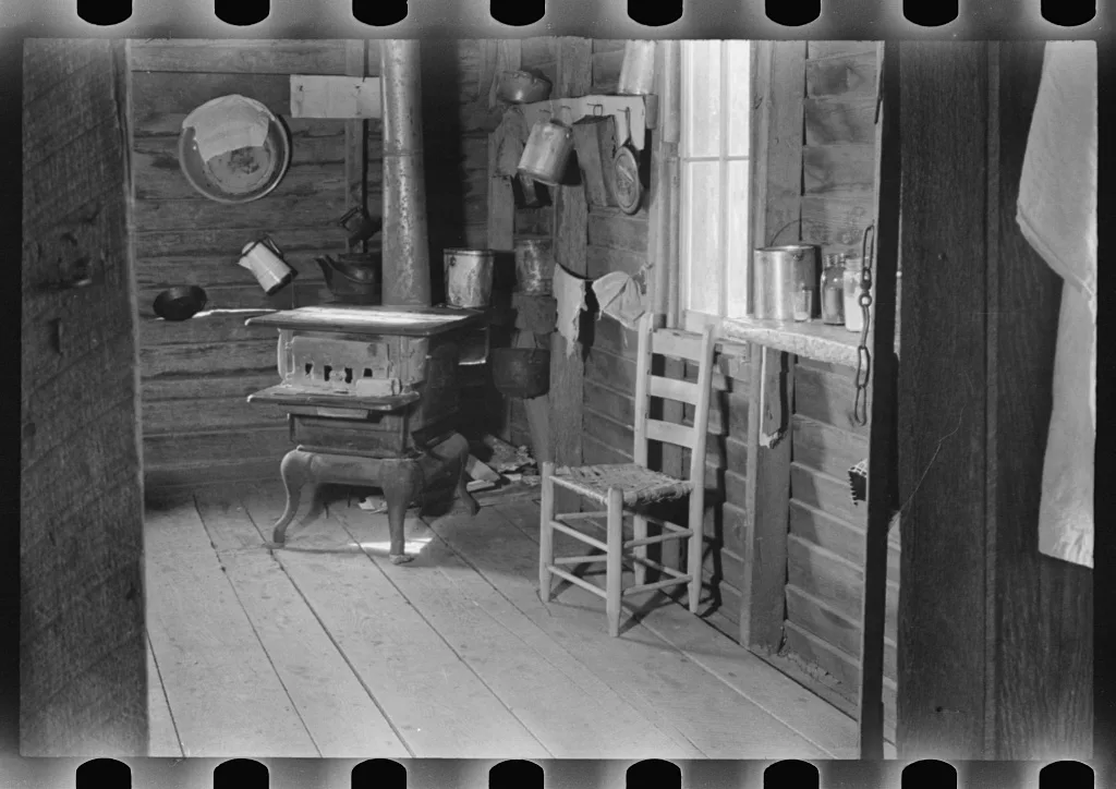 Kitchen in house of Floyd Burroughs, sharecropper, near Moundville,…, Alabama, 1936