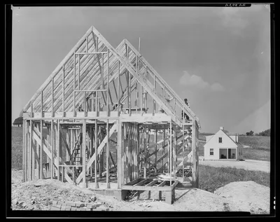 House construction. Arthurdale project. Reedsville, West Virginia, 1935