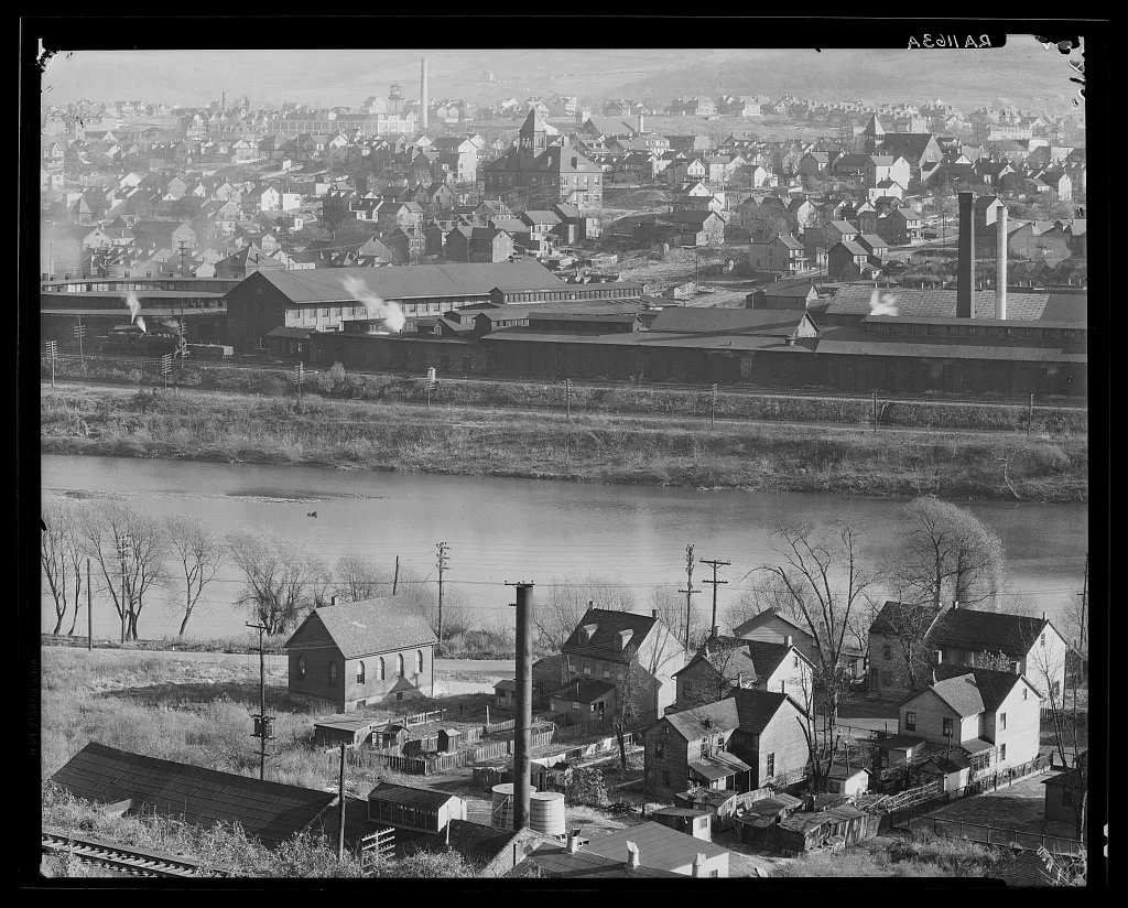 View of Easton, Pennsylvania, on the Lehigh River, 1935