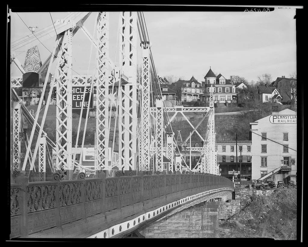 Bridge and houses in [Phillipsburg, New Jersey; seen from] Easton,…, 1935