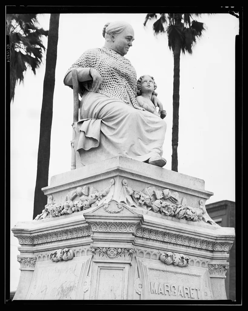 The Margaret statue. New Orleans Victorian monument. Louisiana, 1936