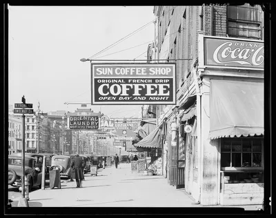 New Orleans downtown street. Louisiana, 1935