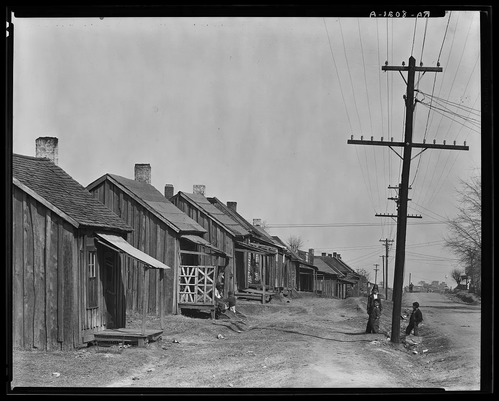 Street in Negro quarter. Tupelo, Mississippi, 1936