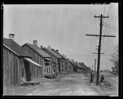 Street in Negro quarter. Tupelo, Mississippi, 1936
