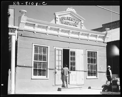 Small town shop front. Louisiana, 1936