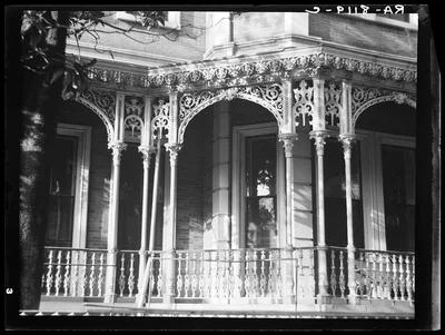 Cast ironwork porch. Mobile, Alabama, 1936