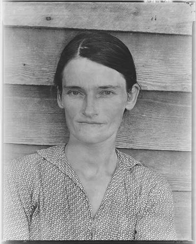 Allie Mae Burroughs, wife of cotton sharecropper. Hale County, Alabama, 1936