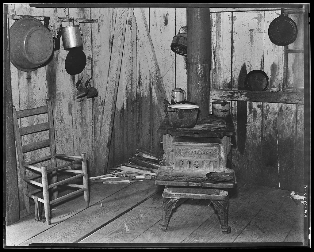 Corner of kitchen in Bud Fields' home. Hale County, Alabama, 1936