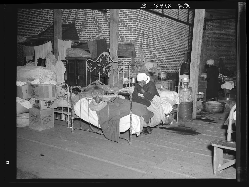 Sick flood refugee in the Red Cross temporary infirmary at Forrest…, Arkansas, 1937