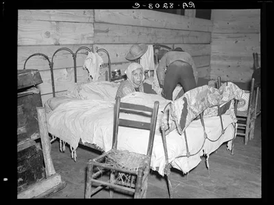 Sick Negro in the Red Cross temporary infirmary for flood refugees.…, Arkansas, 1937
