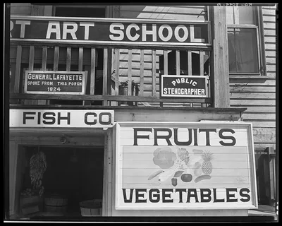 [Untitled photo, possibly related to: Fruit sign. Beaufort, South…, South Carolina, 1936